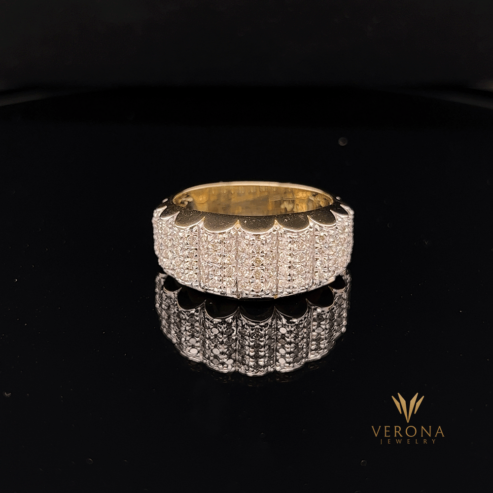 10Kt Gold and Diamonds Band Design Ring