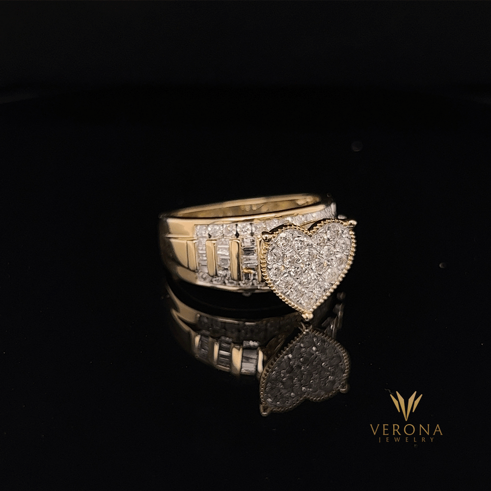 
                  
                    10Kt Gold and Diamonds Heart YG Ring
                  
                