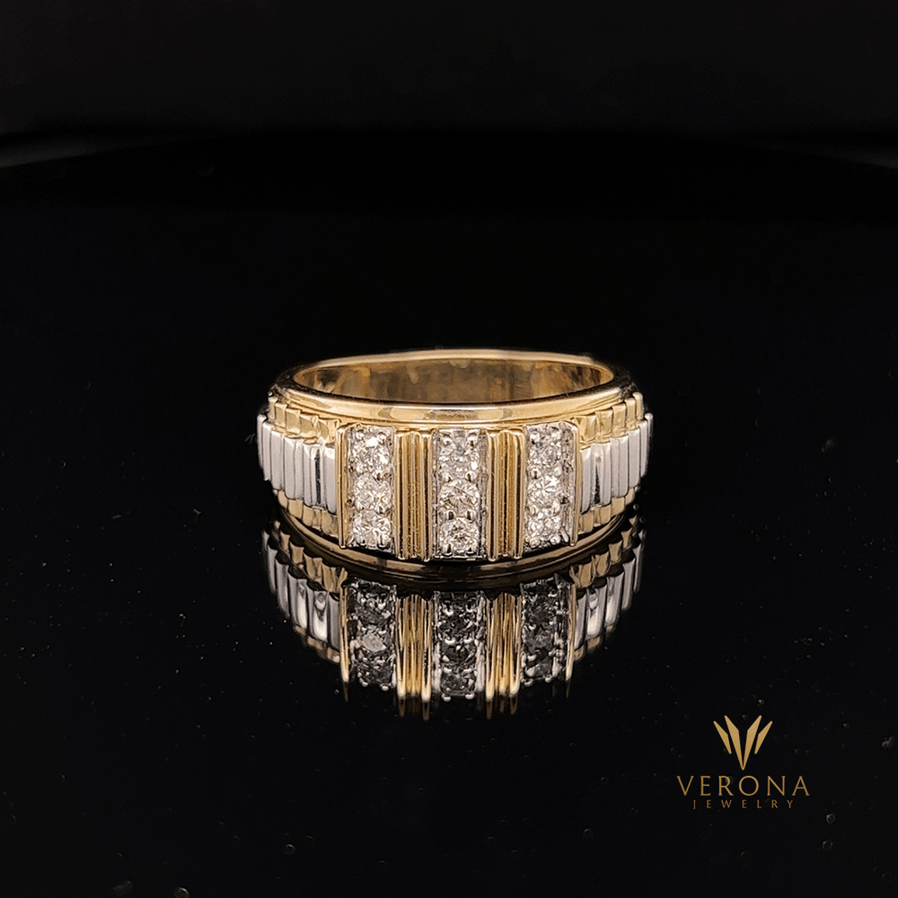 
                  
                    10Kt Gold and Diamonds Band-2 Yg Ring
                  
                