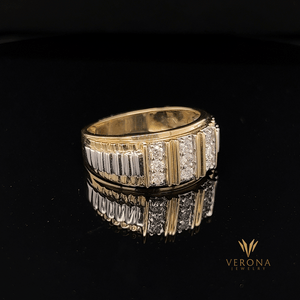 
                  
                    10Kt Gold and Diamonds Band-2 Yg Ring
                  
                