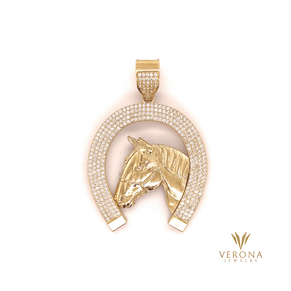 10Kt Gold Horseshoe Pendant