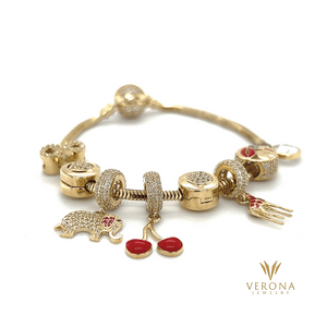 
                  
                    14K Gold Bracelet with Charms
                  
                