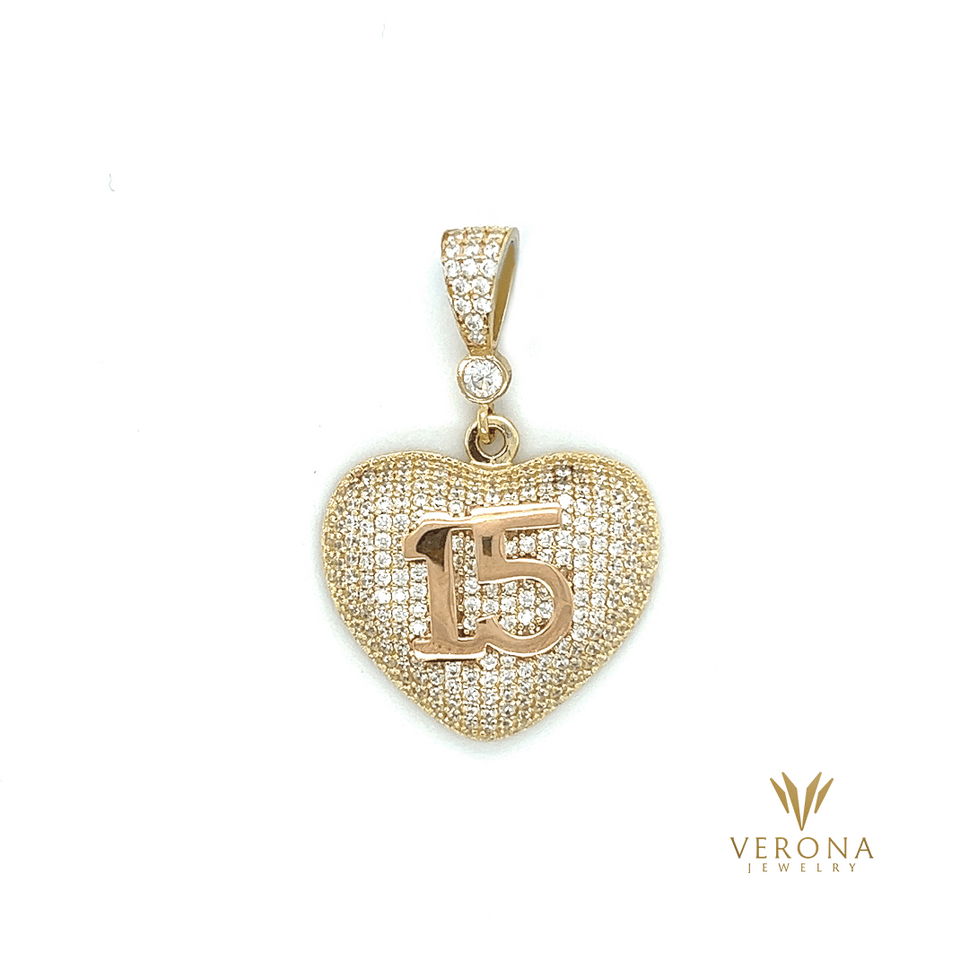 14Kt Gold Sweet 15 Pendant