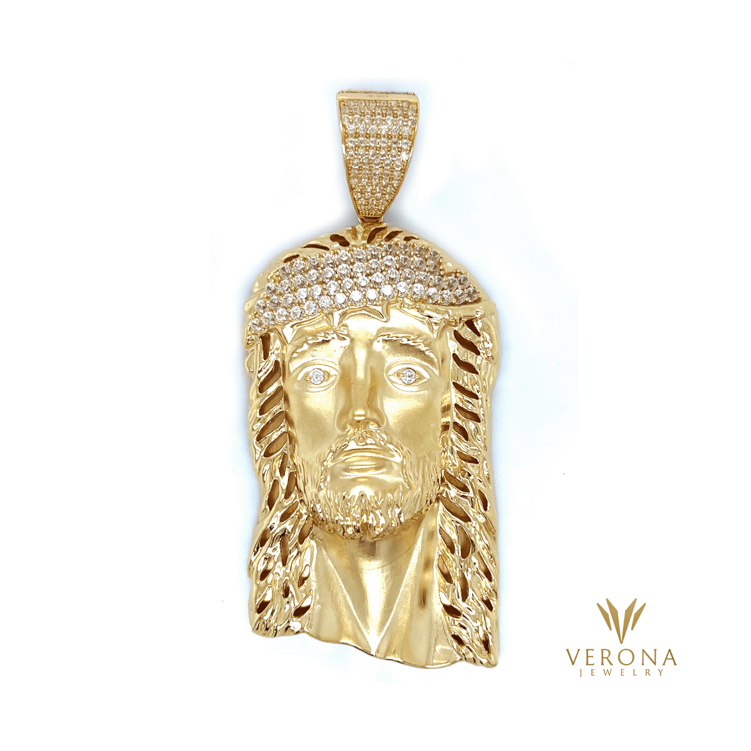 14Kt Gold Jesus Pendant