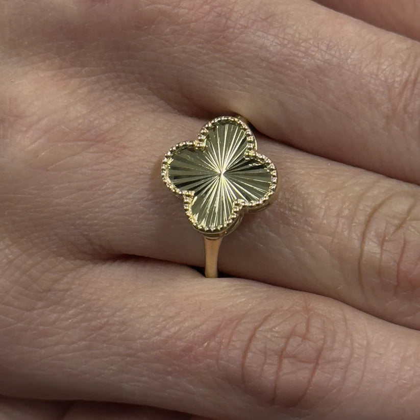 14K Gold  Clover Ring