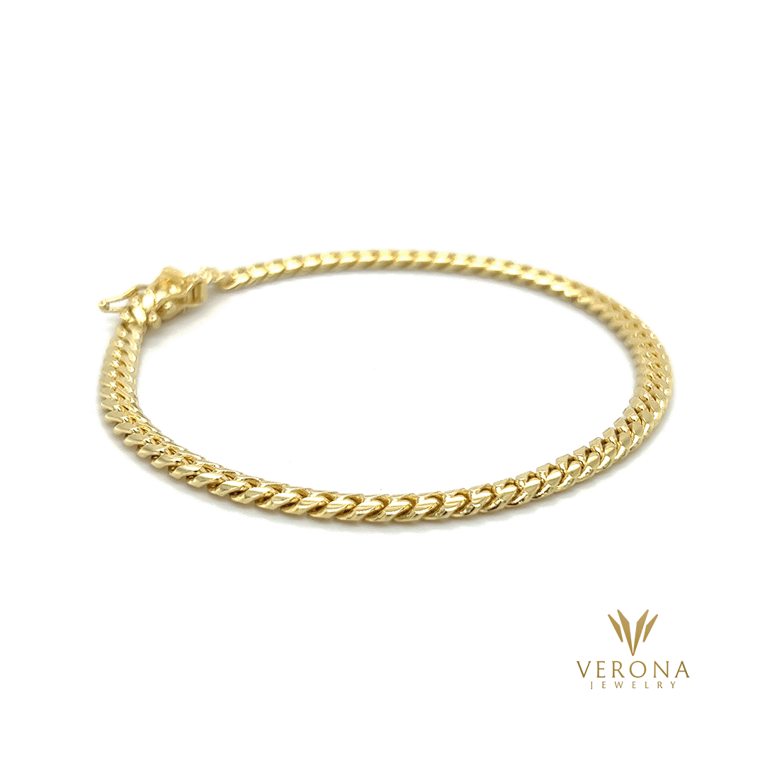 18K Gold Cuban Solid 4mm x 7.25inch Bracelet