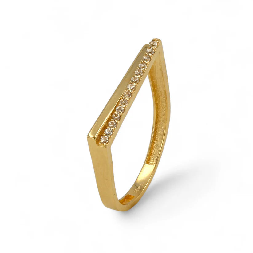 14K Gold Bar Ring