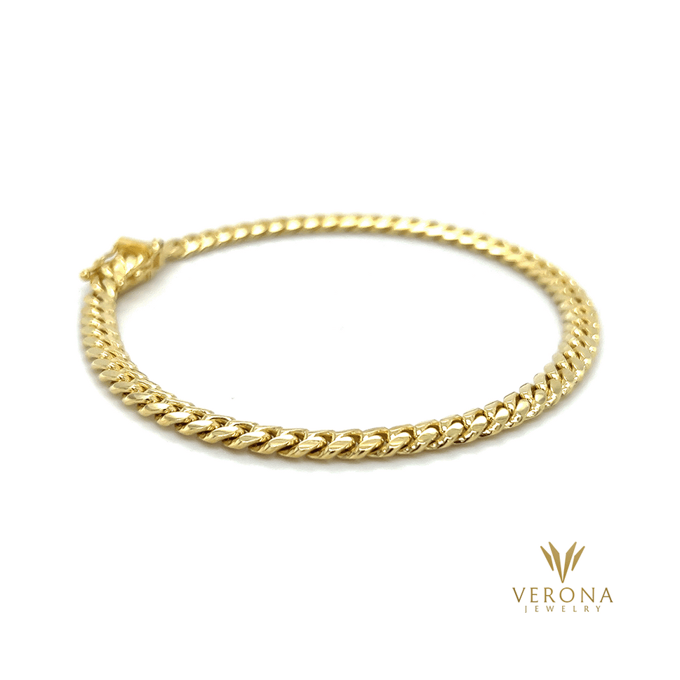 10Kt Gold Cuban Solid 5mm x 8inch Bracelet