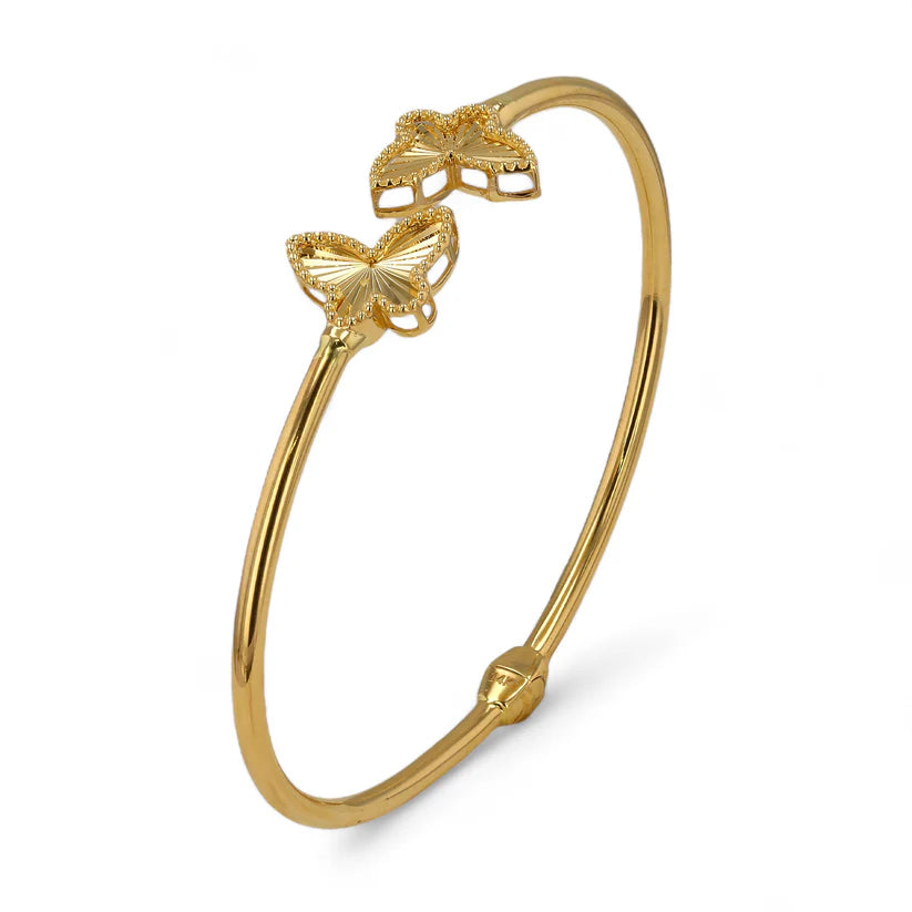 14K Gold Butterfly bangle