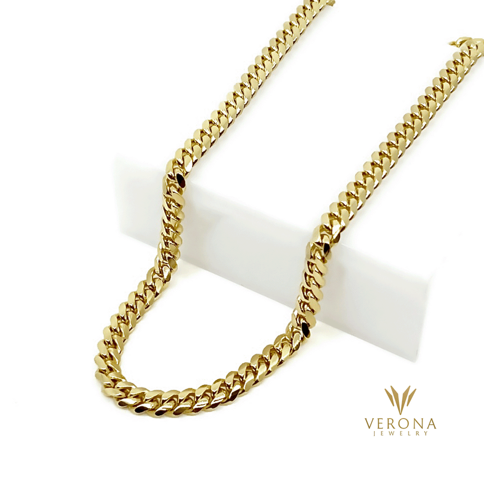 10Kt Gold Solid Cuban 7mm x 22inch Chain