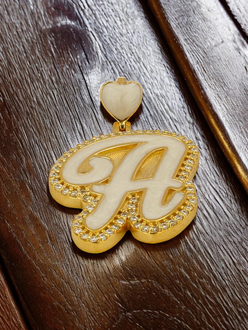 14K Gold letter pendant