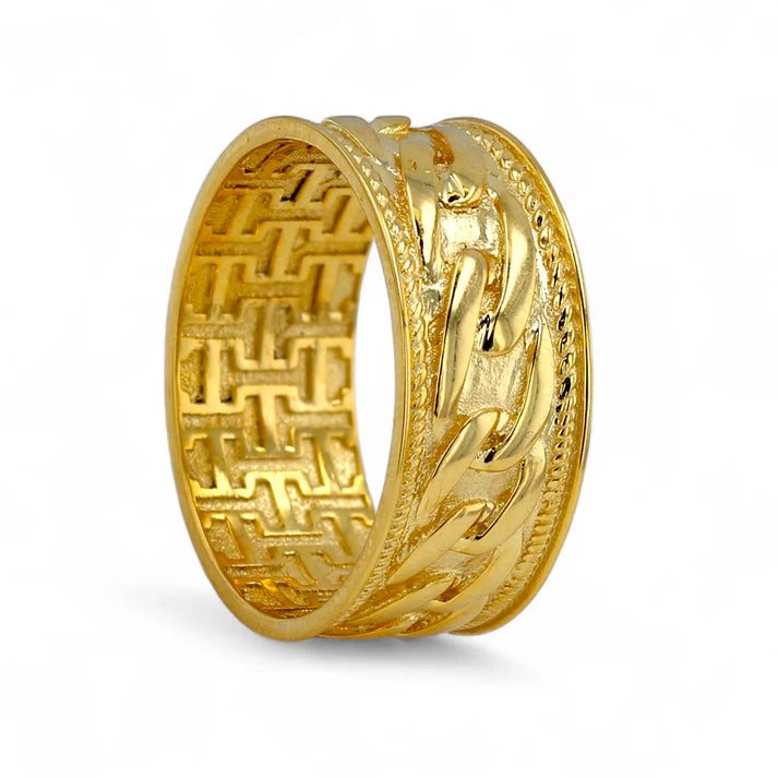 14K Gold Link Band Ring