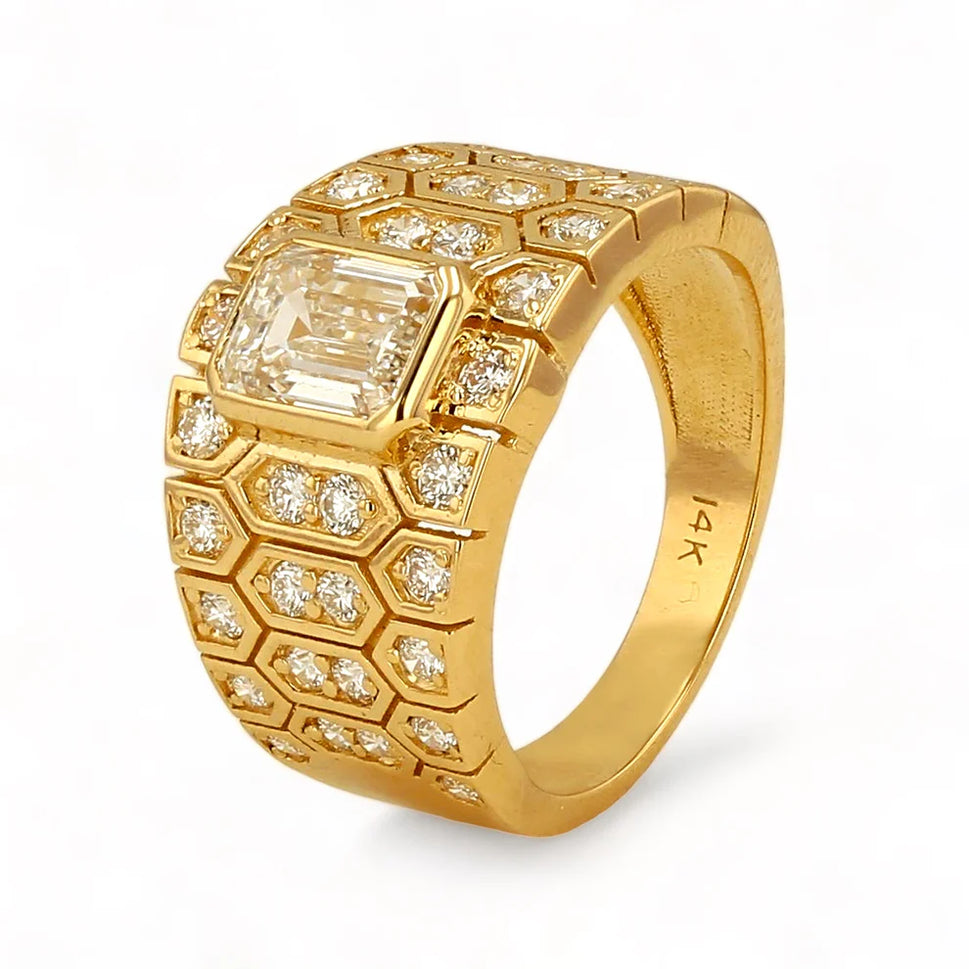 14k Gold 2.54Ct Diamonds Snake Skins Ring