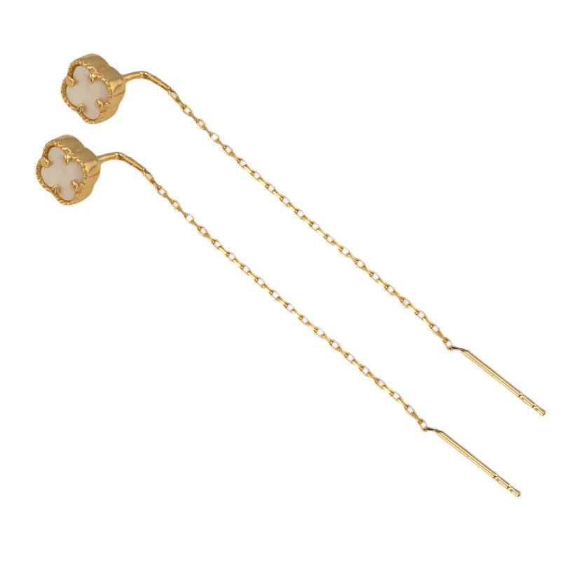 14K Gold Clover Dangling earrings