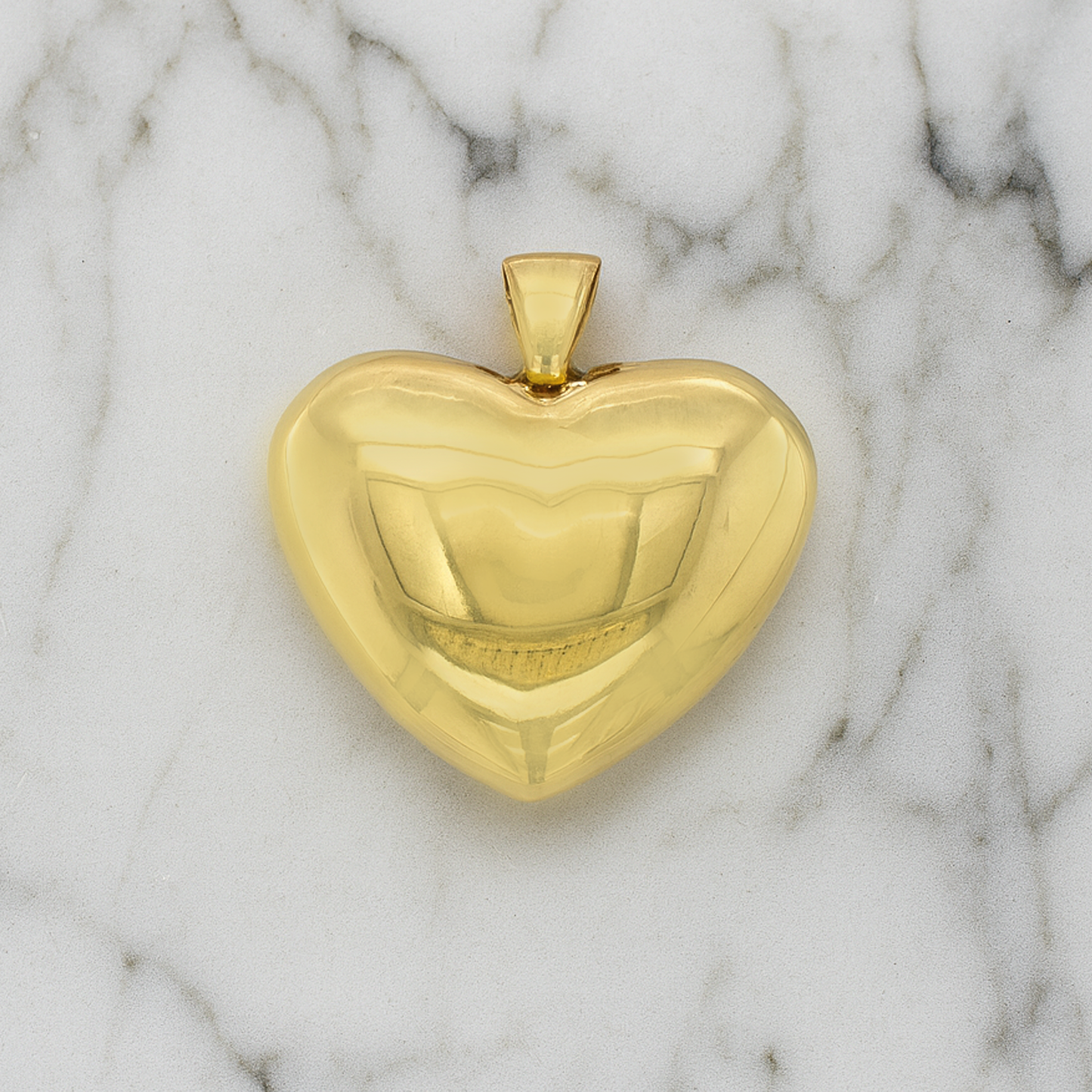 14K Yellow Gold Puff Heart Pendant