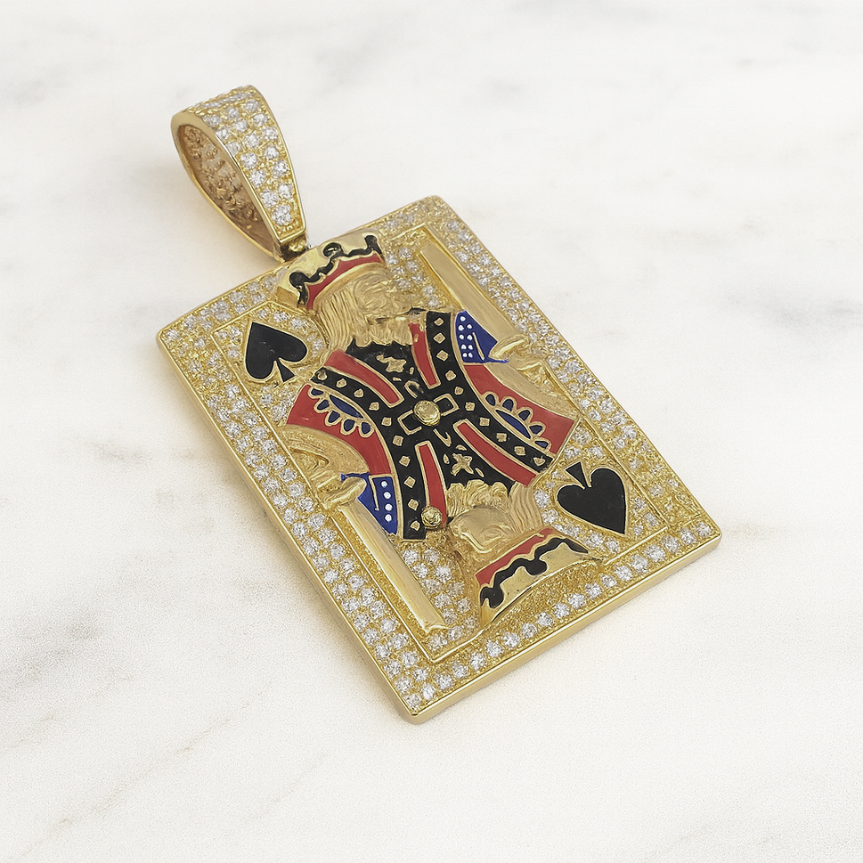 14K Gold Carta Rey Picas Pendant