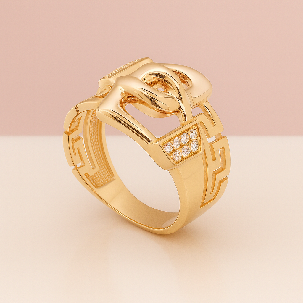 14K Yellow Gold Belt Ring