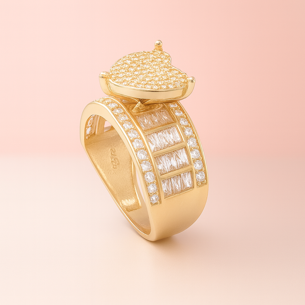 14K Gold Princess Heart m2 Ring