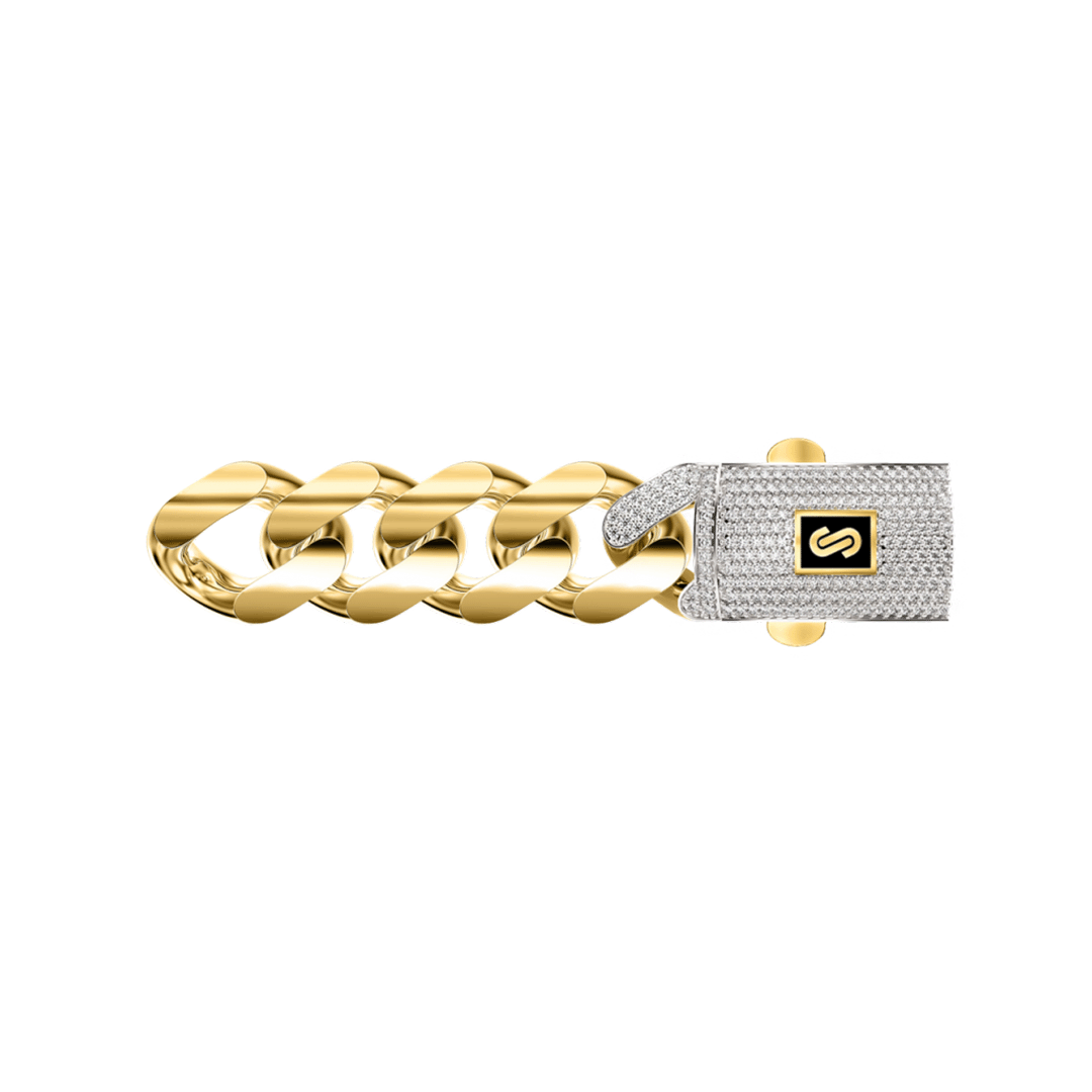 14K Gold Monaco 15mm x 8.5inch Bracelet