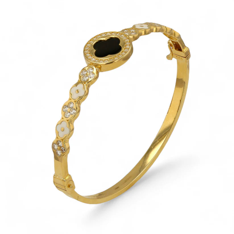 14K Gold Clover bangle