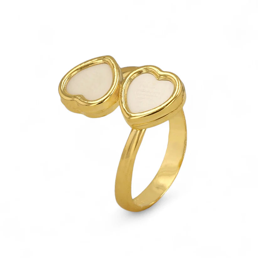 14K Gold Two Heart Ring