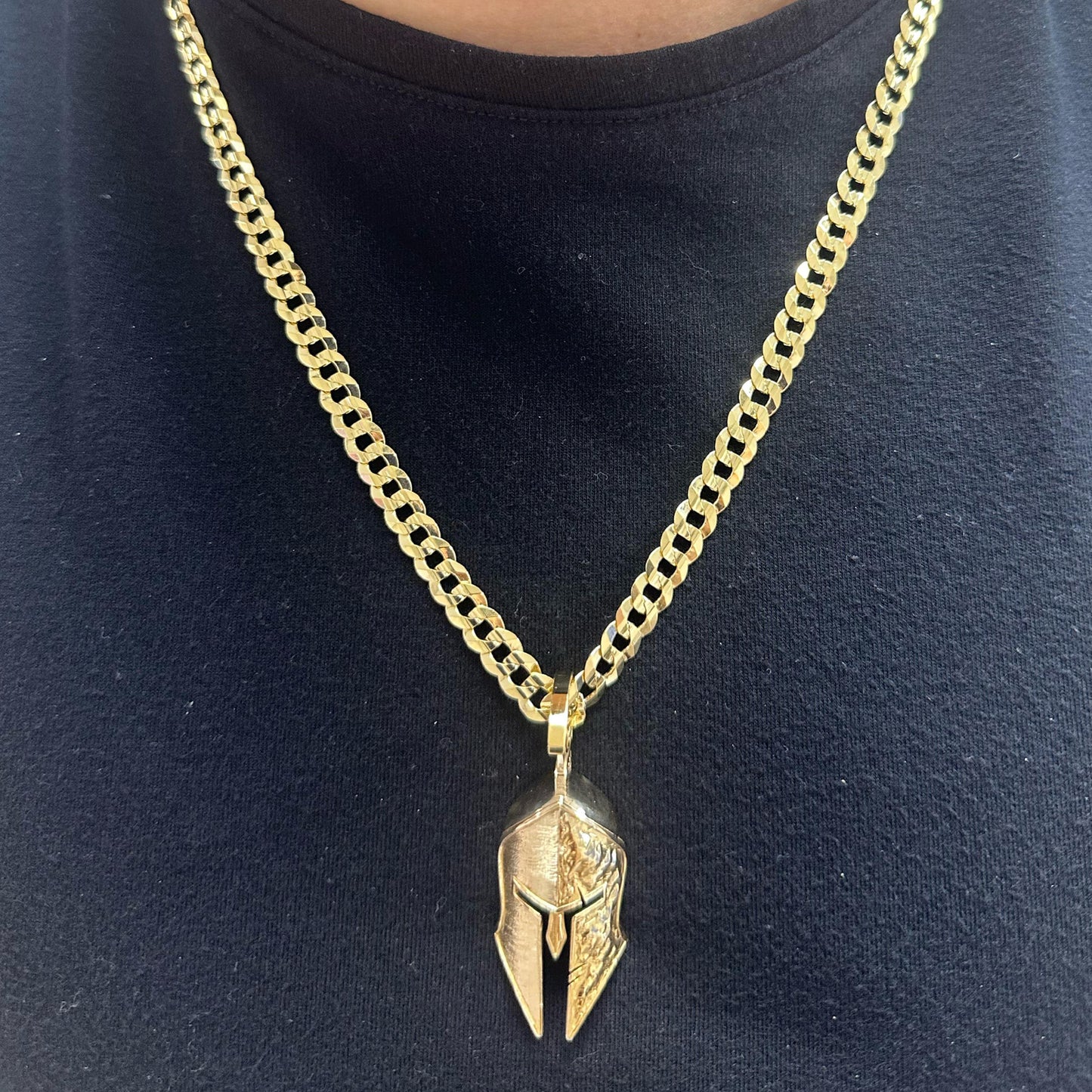 Solid Gold Sparta  Helmet Pendant