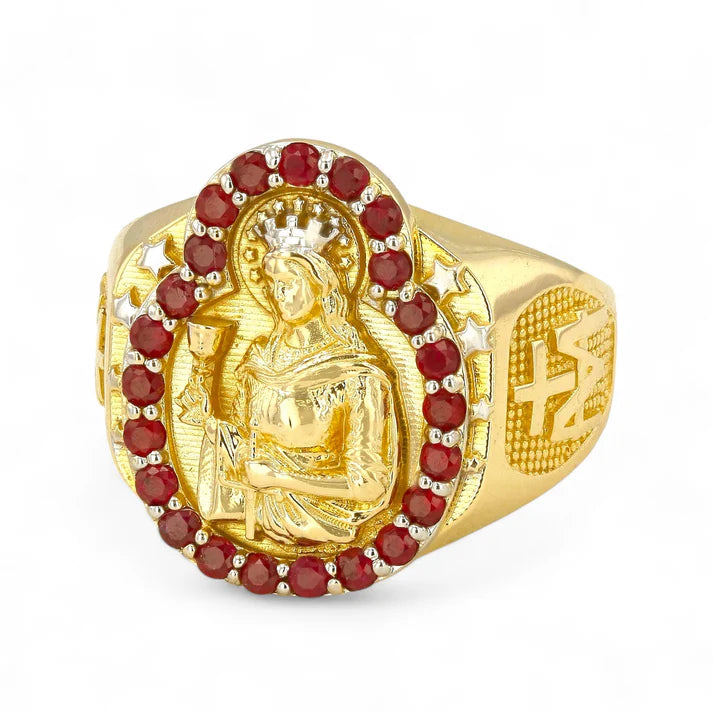 14Kt Gold Natural Santa Barbara Ruby Ring