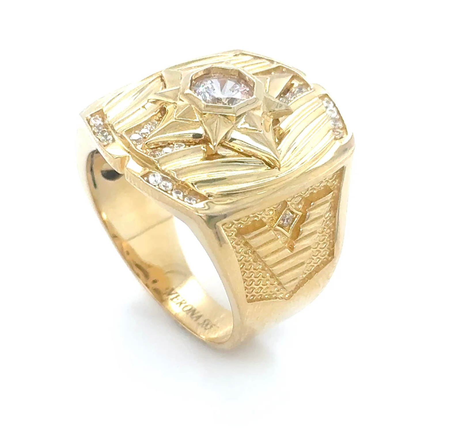 14K Solid Gold Ring Star