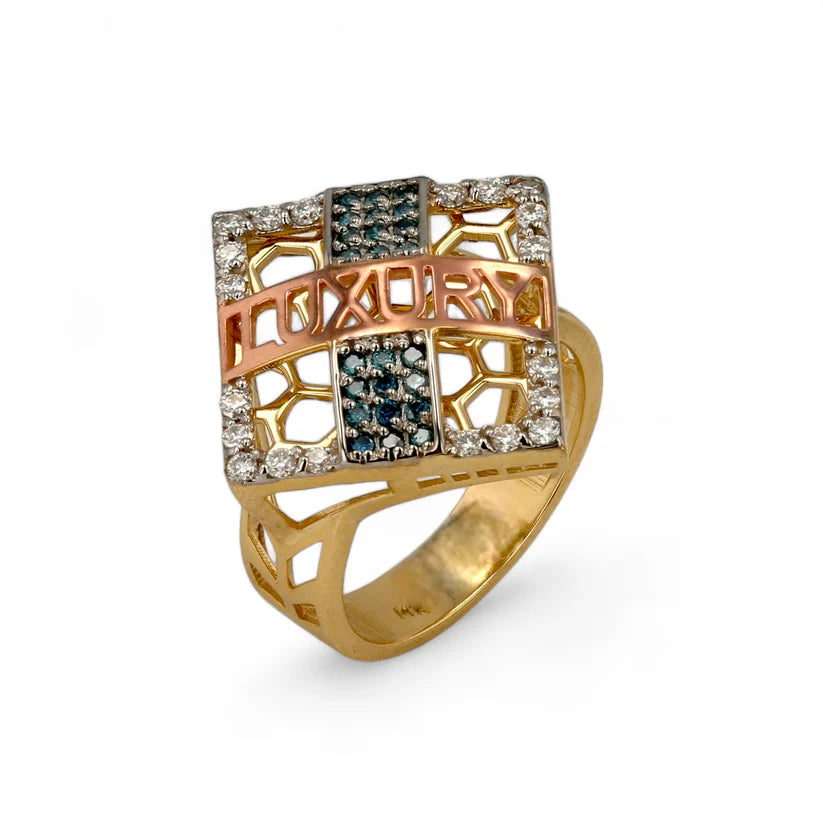 14K Gold LUXURY Diamonds Ring