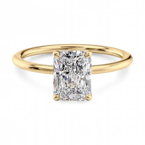 14k Yellow Gold Solitaire Radiant Diamond Ring