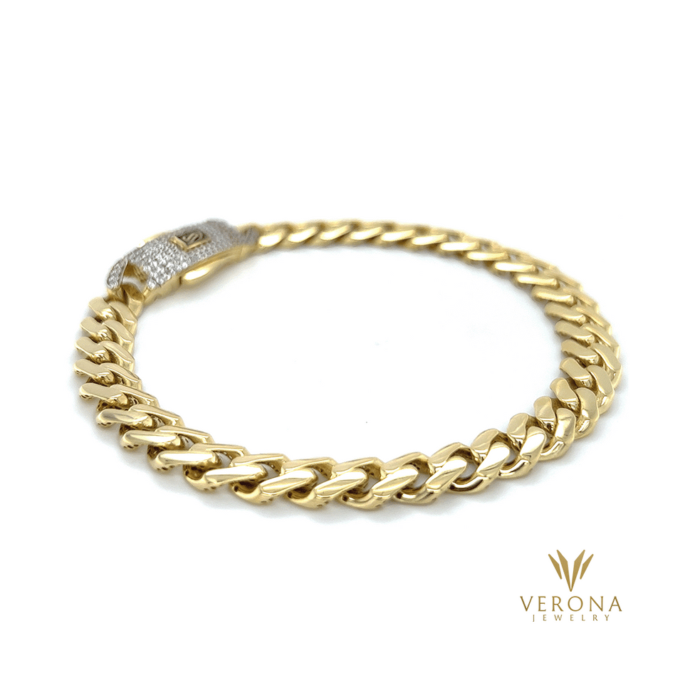 14K Gold Monaco 9mm x 8inch Bracelet