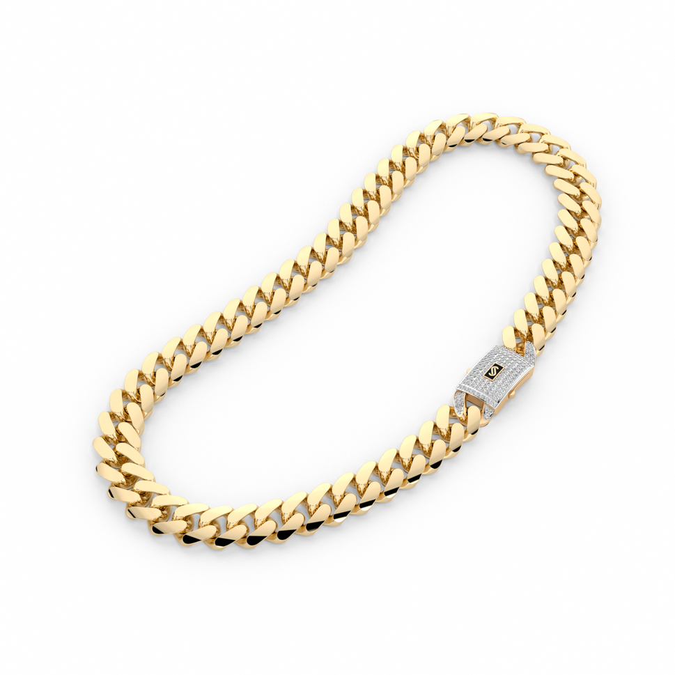 10k Yellow Gold Monaco Chain