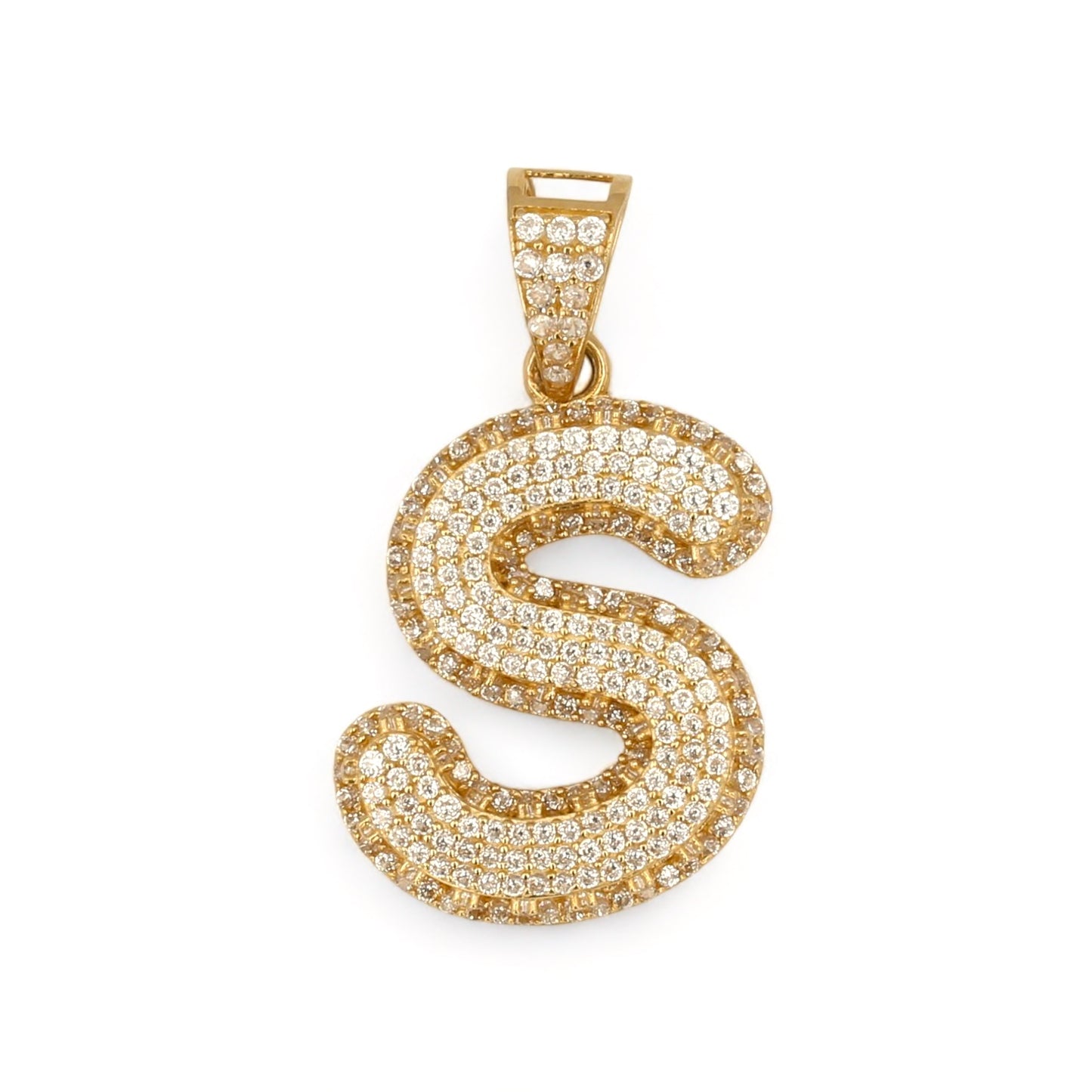 14K Yellow gold S pendant