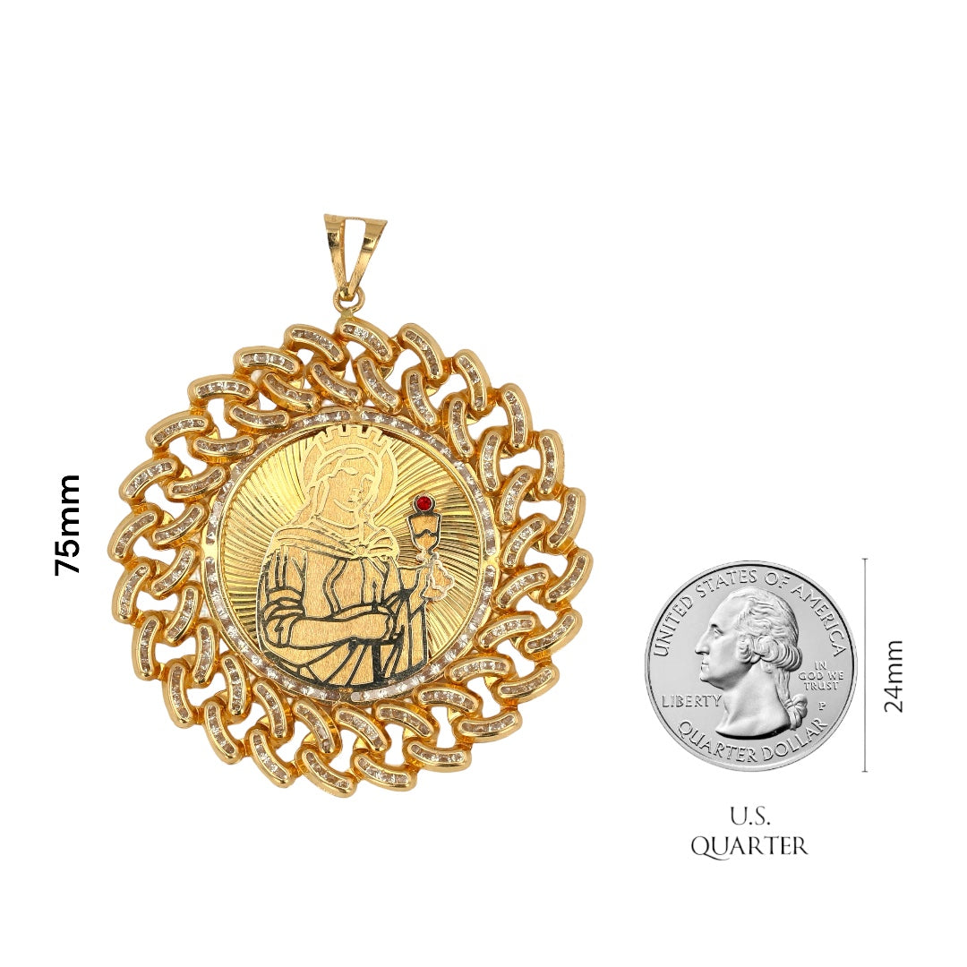 14Kt Gold S. Barbara Medal