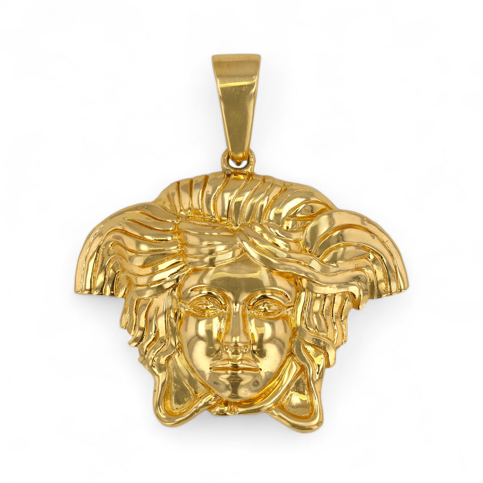 14K Gold medusa pendant 48mm