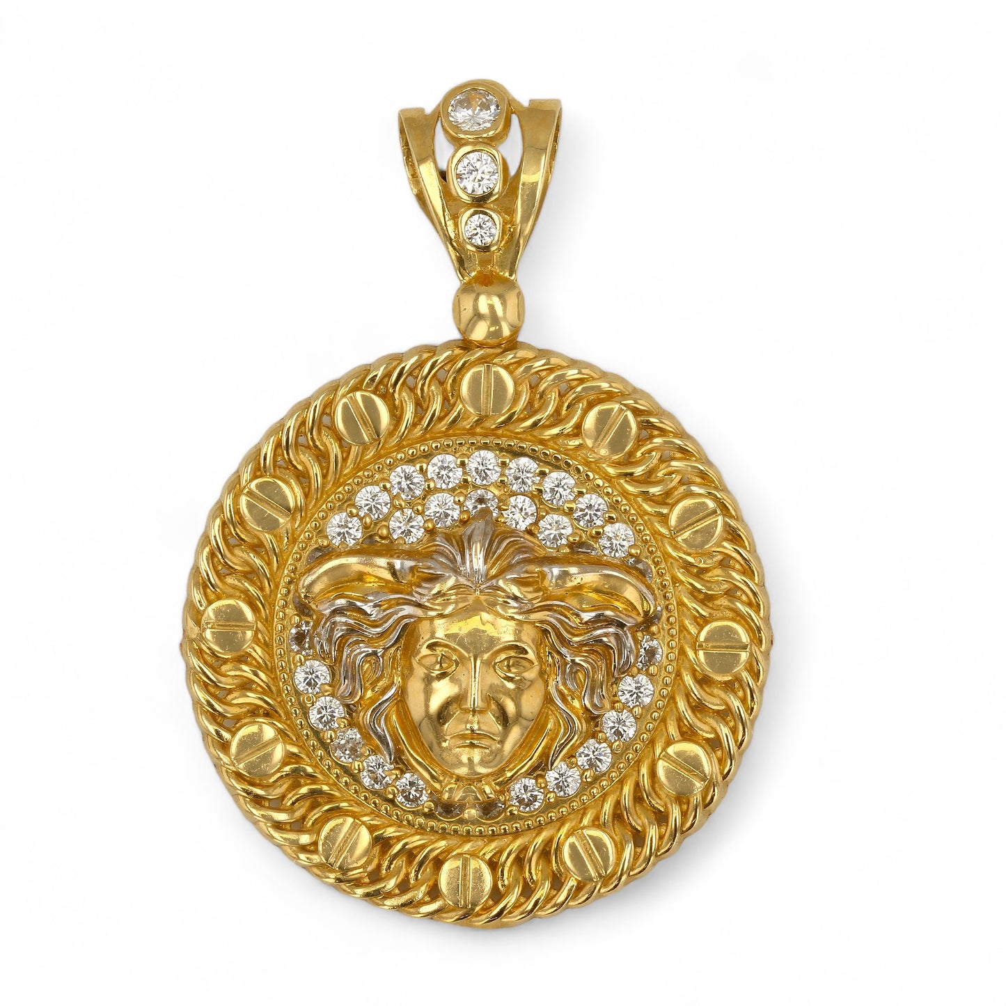 10K Gold Medusa Pendant