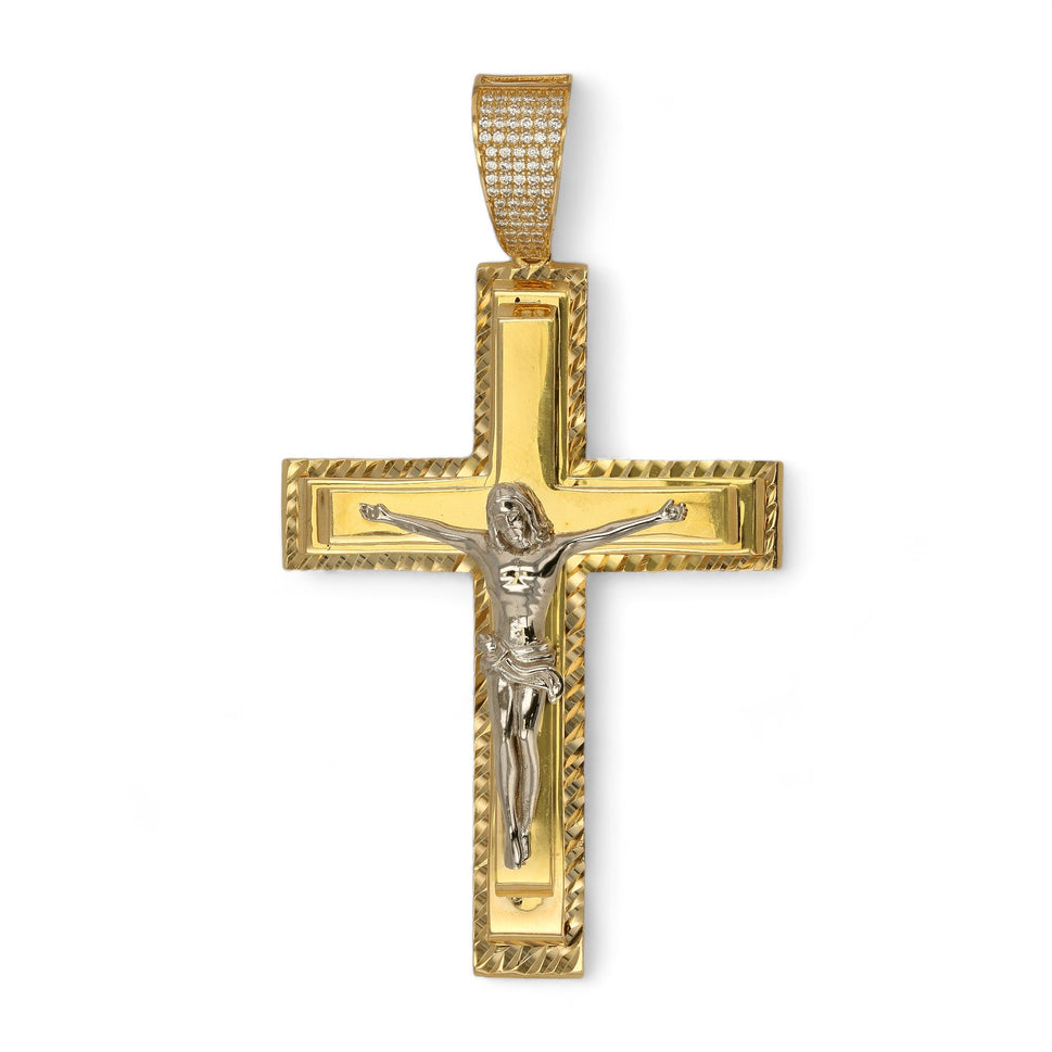 14Kt Gold Cross Christ Pendant