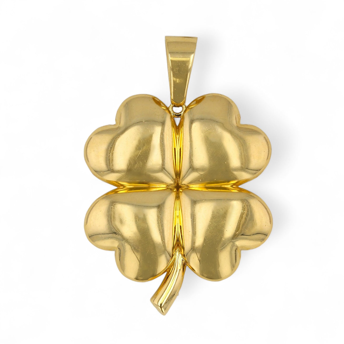 14Kt Gold Clover Bold Pendant