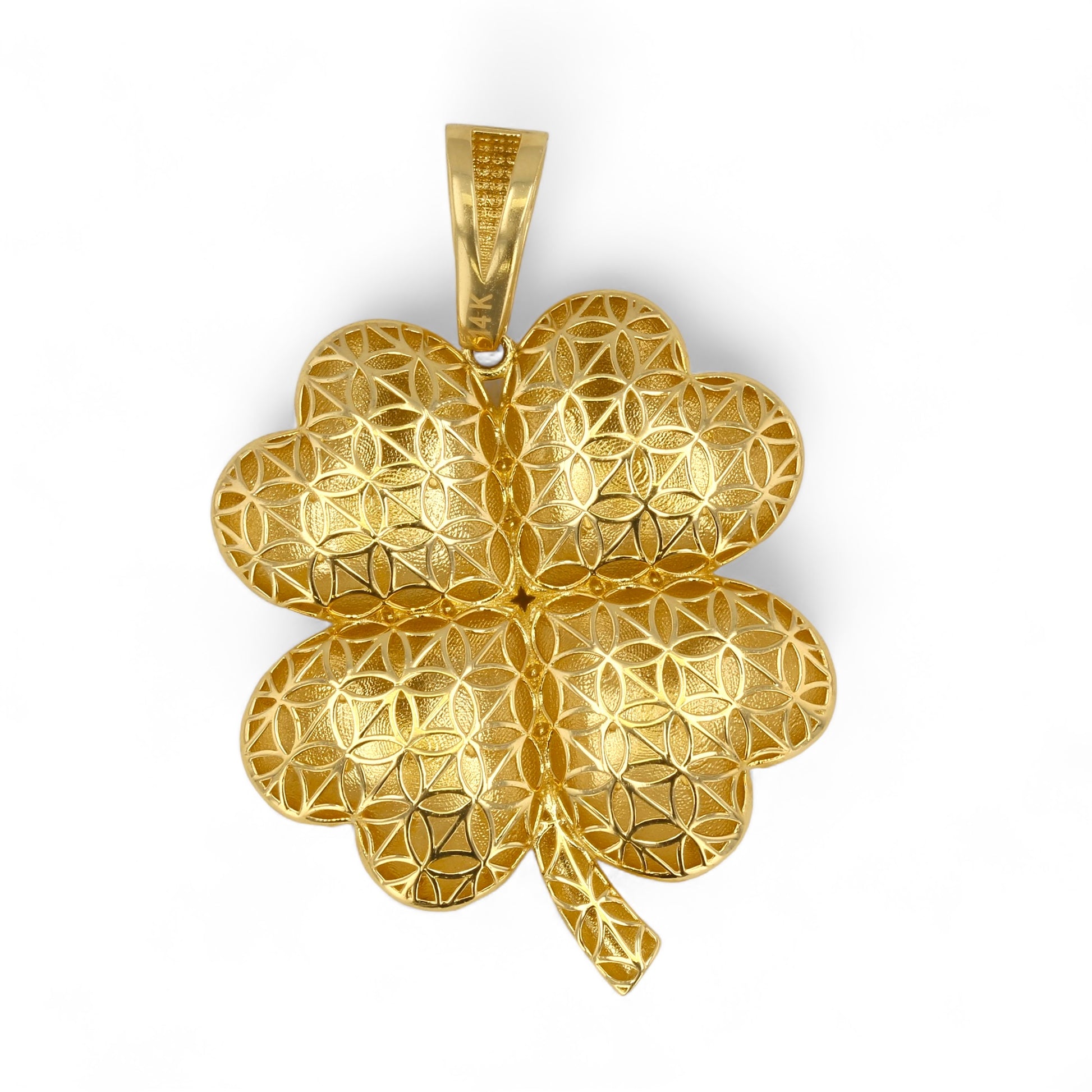 14Kt Gold Clover Bold Pendant