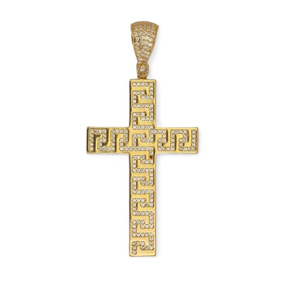 14K Greek style cross pendant