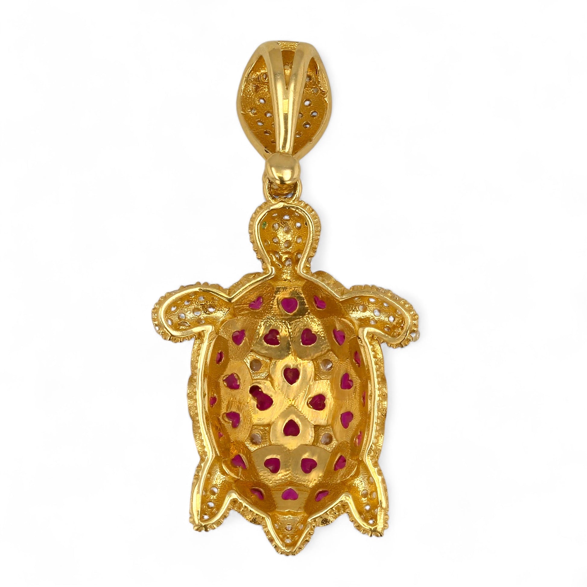 14Kt Gold Oh Turt Heart Pendant