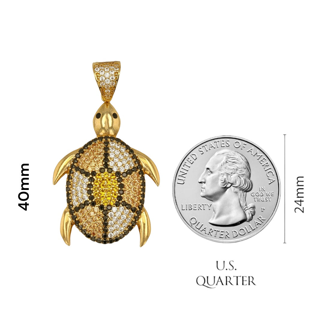 14Kt Gold Oh Turt Pendant