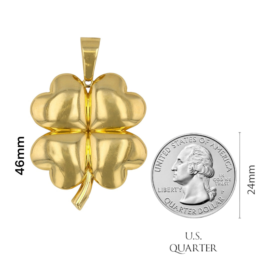 14Kt Gold Clover Bold Pendant