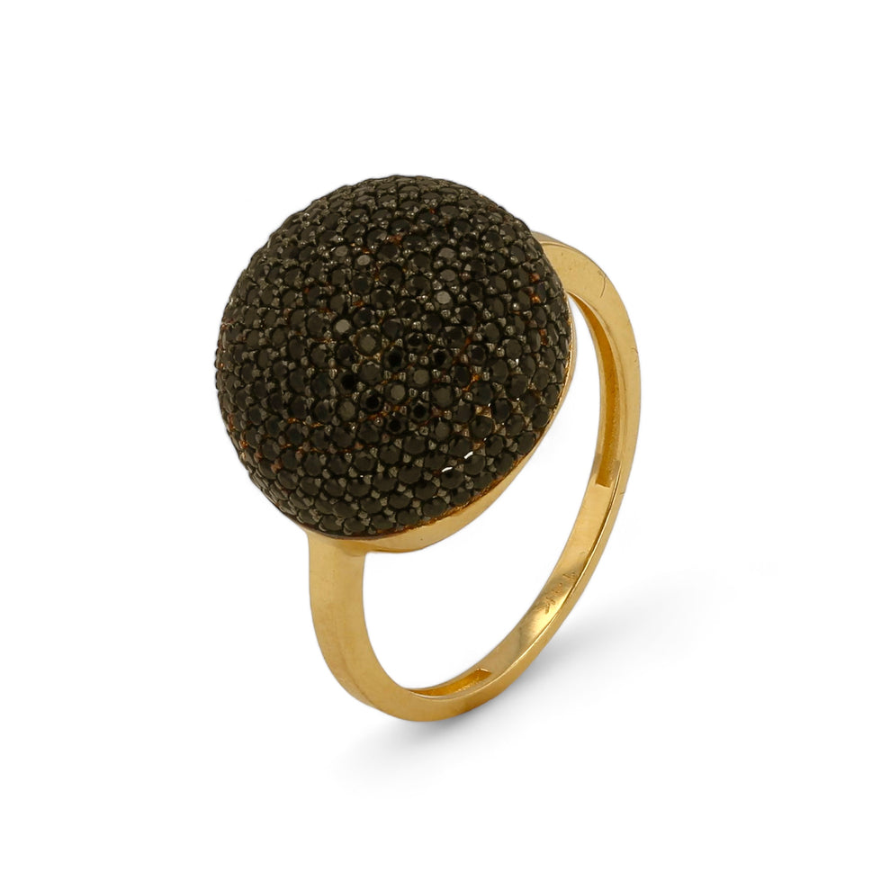 14K Gold Black Zirconium Ring