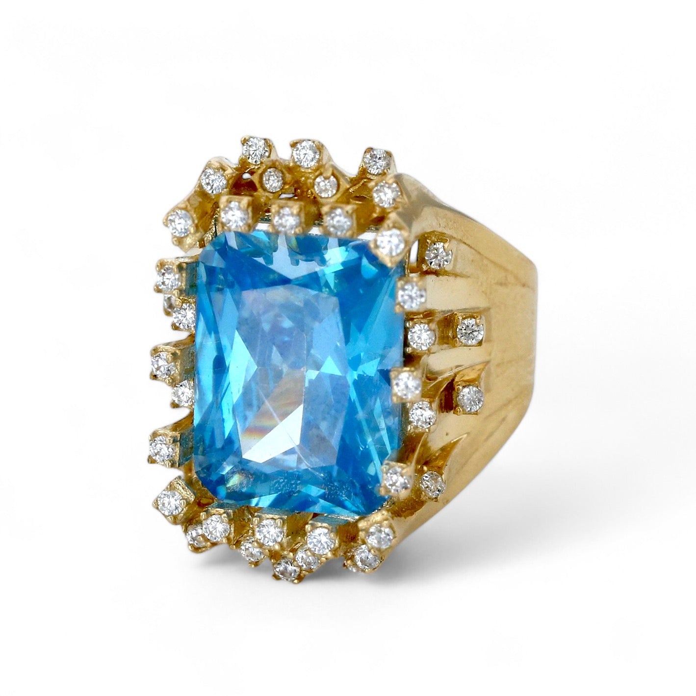 14K Yellow Gold Cleopatra Ring with Topaz