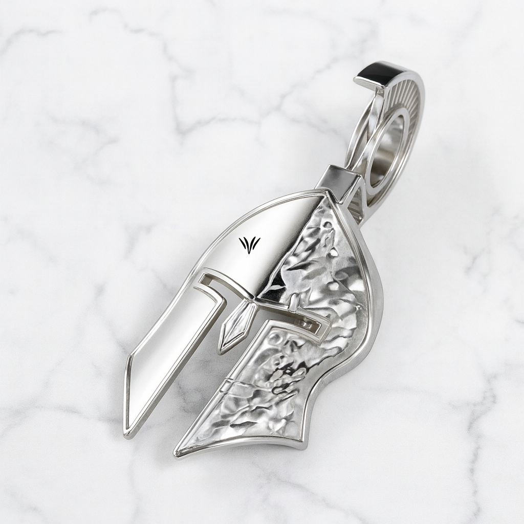 Solid Gold Sparta  Helmet Pendant