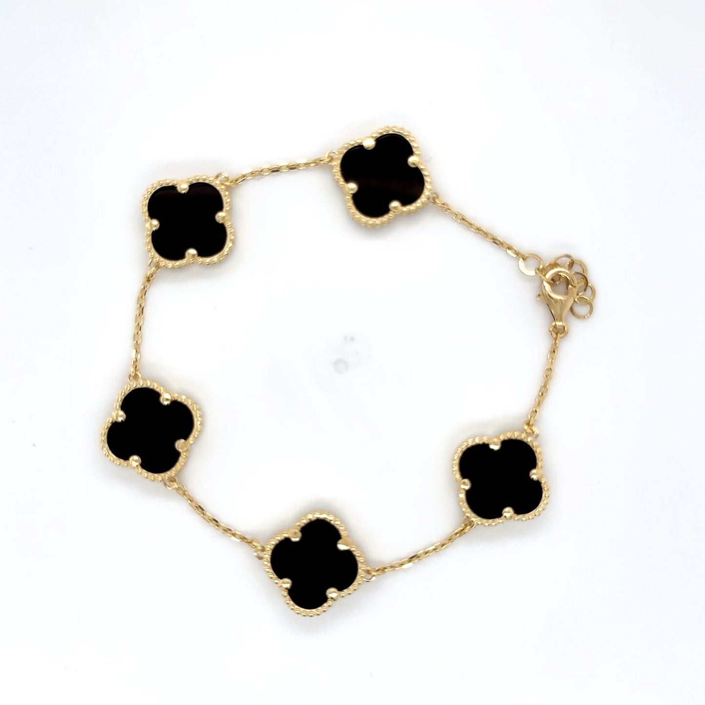 14K Yellow Gold Clover Bracelet