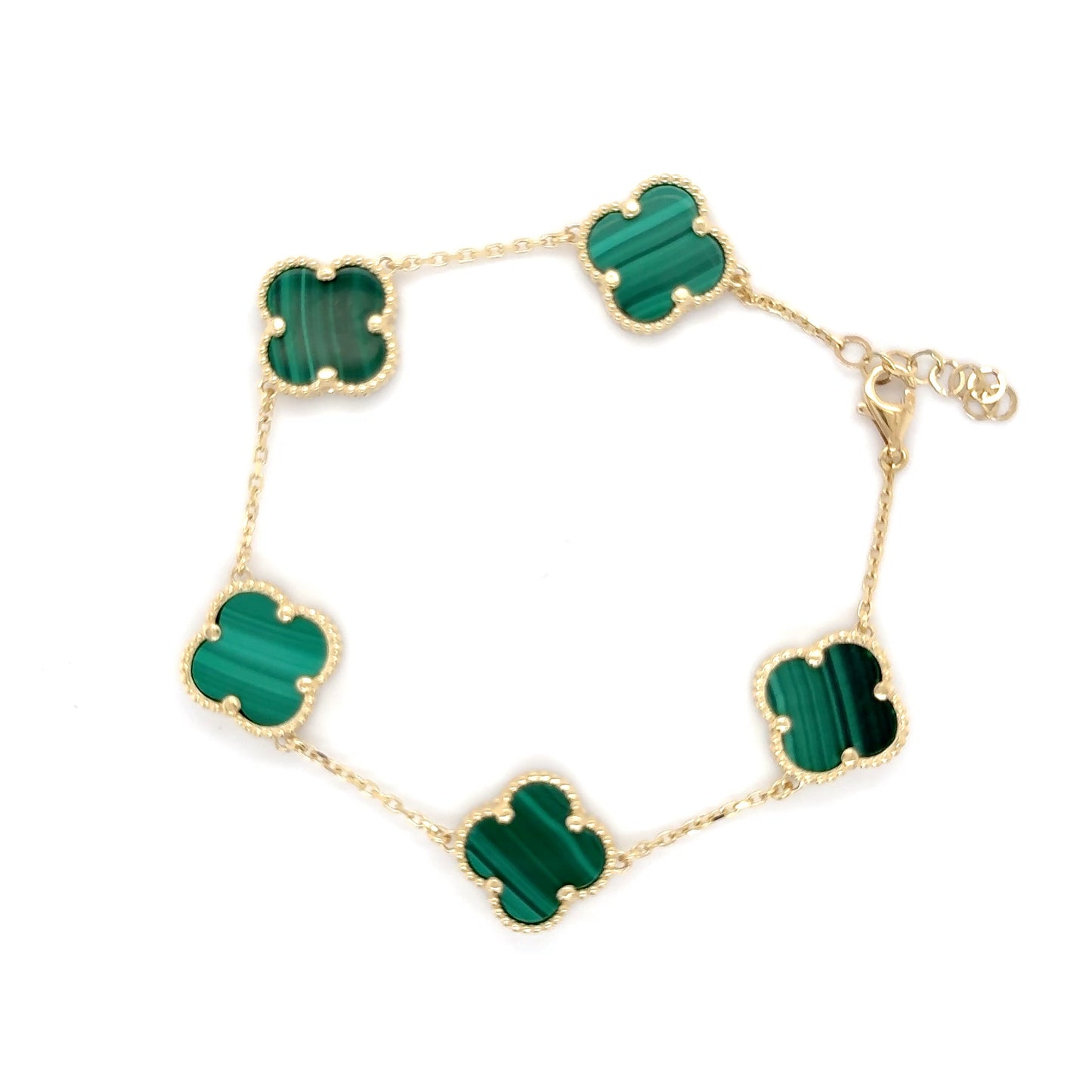 14K Yellow Gold Clover Bracelet