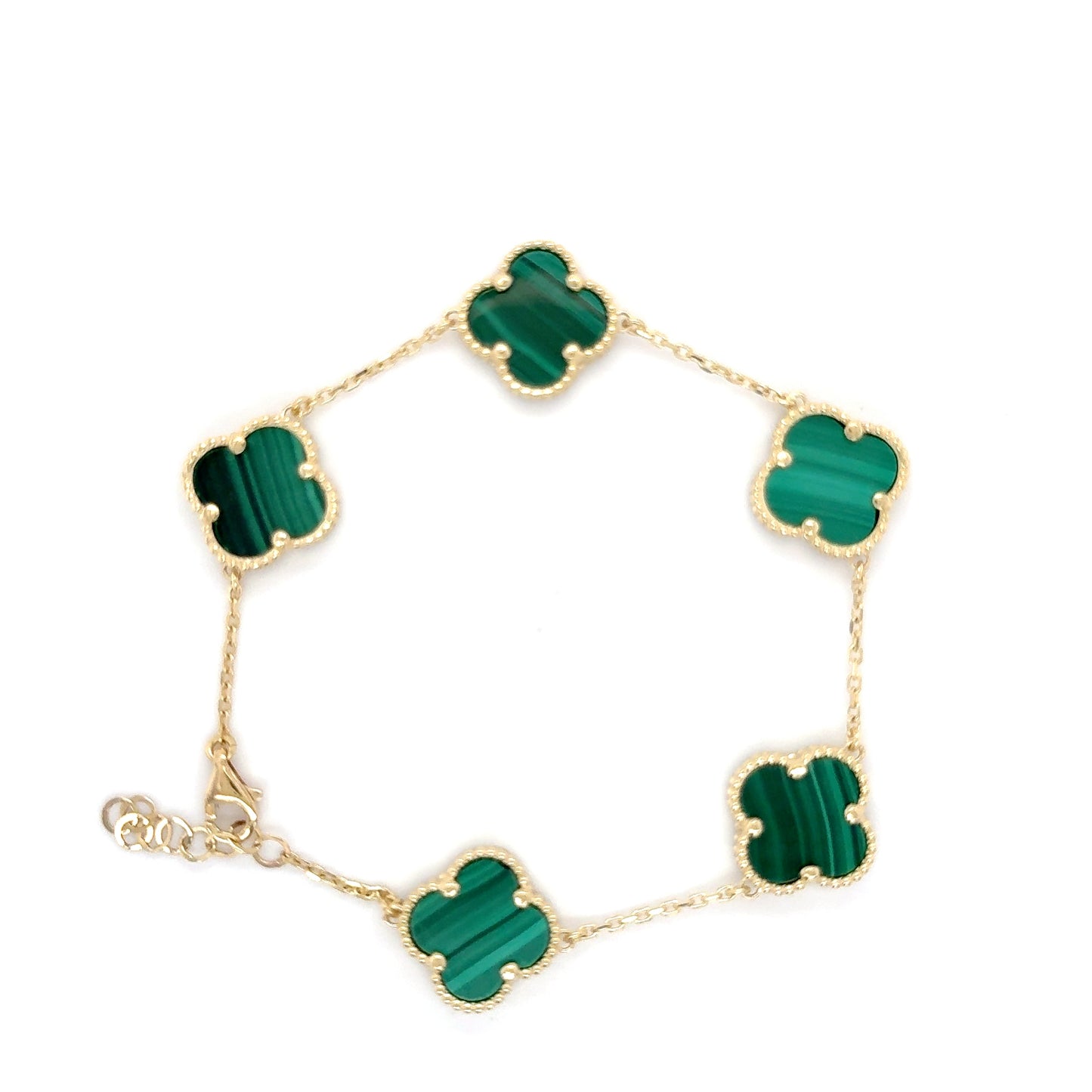 14K Yellow Gold Clover Bracelet