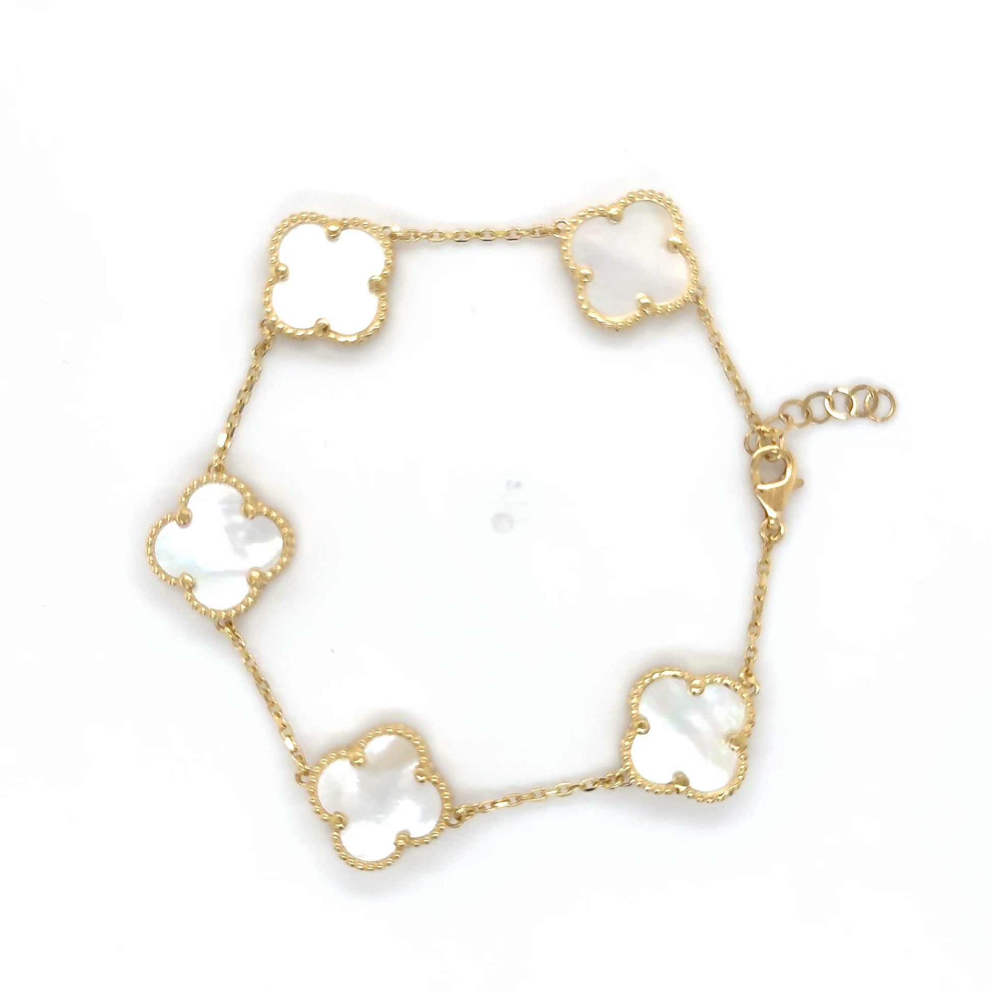 14K Yellow Gold Clover Bracelet